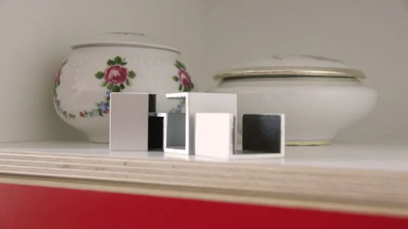 Aluminiumklammer Wohnzimmerregal, Greenery, Chinarot, Aluminiumklammer