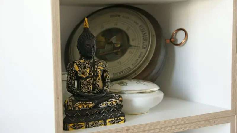 2:3 Modul Kundenbilder, Wohnzimmerregal, Greenery, Chinarot