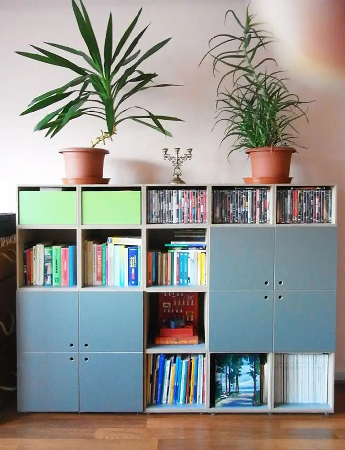 Universalregal, Hamburg, Greenery, denimblau