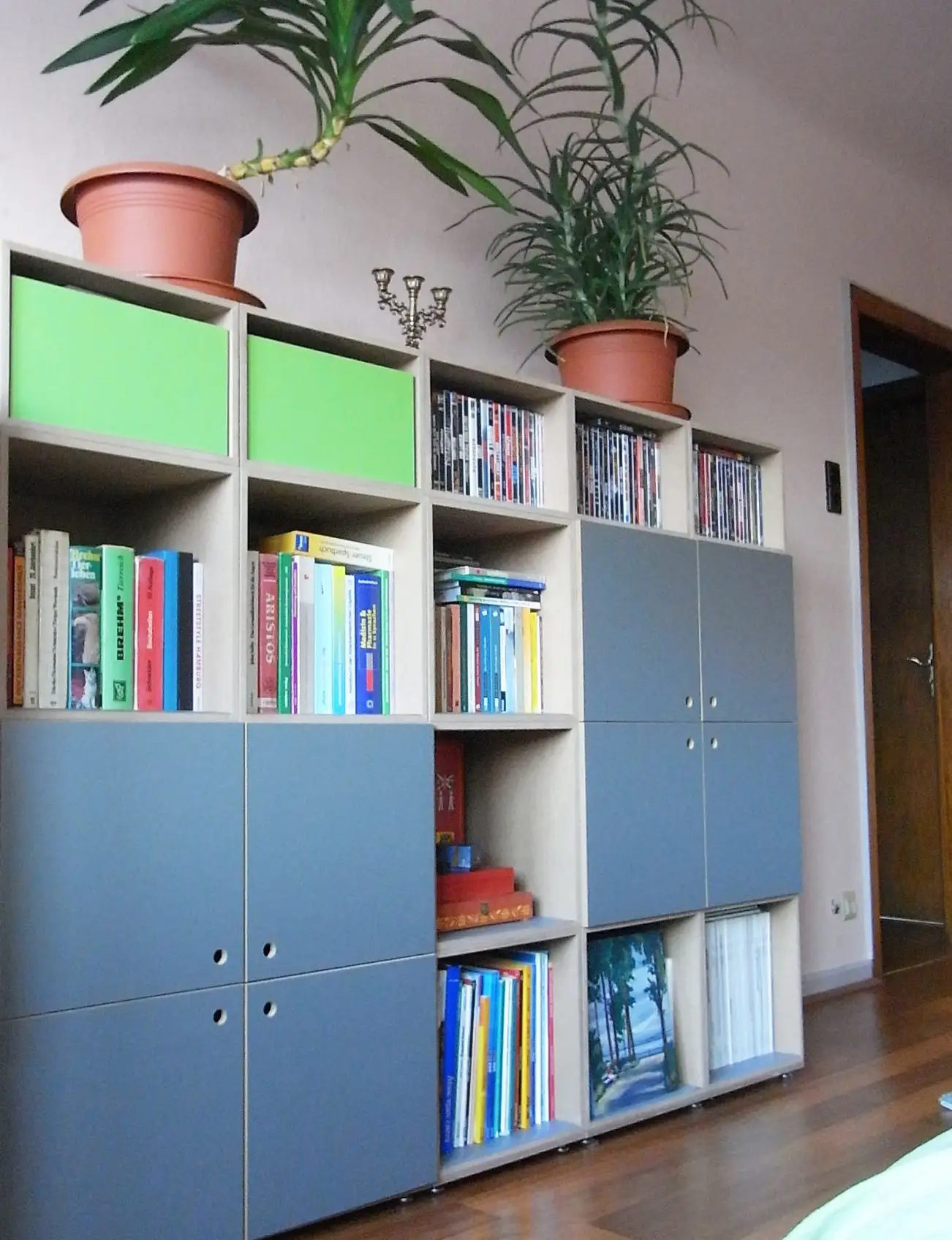 Universalregal, Hamburg, Greenery, denimblau