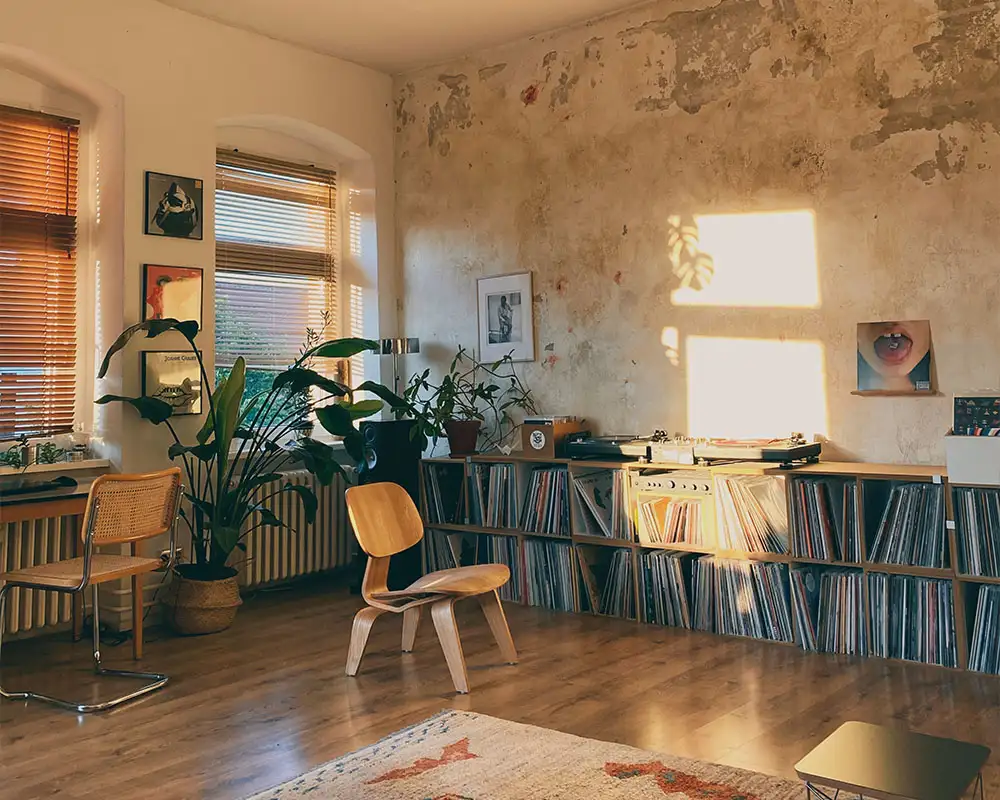 Kundenbilder, Schallplattenregal, Naturpur, Sonnenlicht