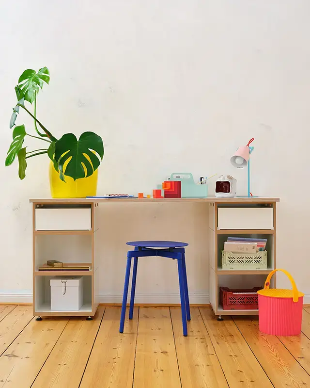 Modularer Schreibtisch Kinderzimmer, Home-Office Schreibtisch, 4x5