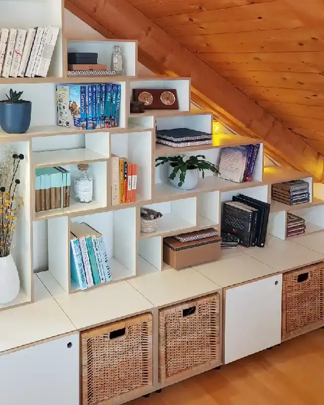 Dachschräge Bücherregal Kundenbilder, Dachschrägen, Dachschräge Bücherregal
