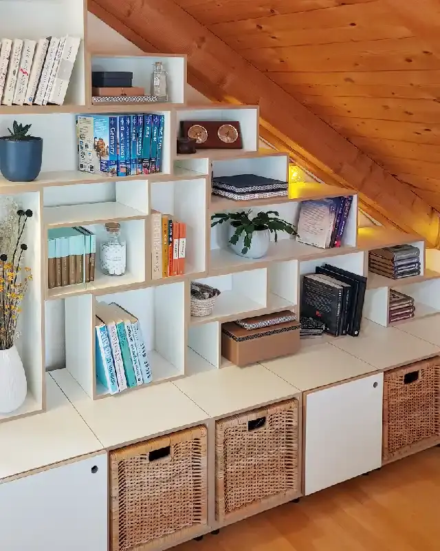 Dachschräge Bücherregal Kundenbilder, Dachschrägen, Dachschräge Bücherregal
