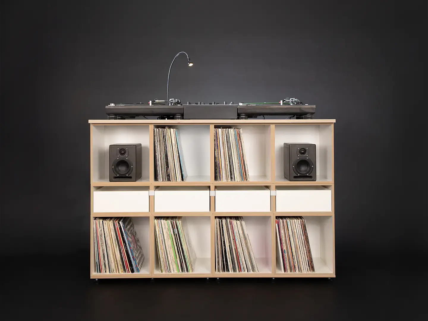 Blog, Hifi, Abdeckplatte, 4:1, Schallplattenregale, LP-Regale, DJ Quartet, Hifi, Abdeckplatte 4:1, 1:1 Modul, 1:2 Modul, 1:2 Einschub