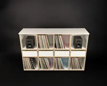 Hifi, Abdeckplatte, LP-Regal, 4:1