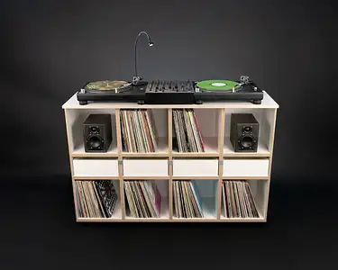 HiFi, Abdeckplatte, LP-Regal, DJ-Deck, 4:1