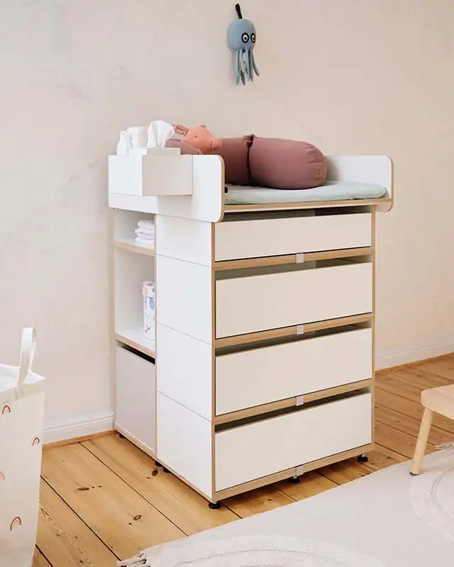 Wickelkommode Kinderzimmer, Kinderregale, Wickelkommode, Kaschmirgrau
