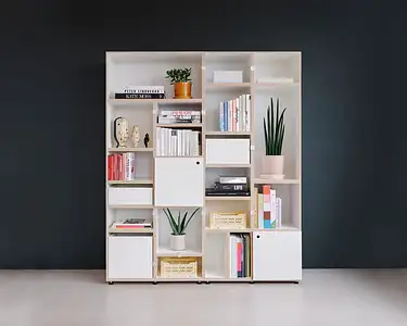 Bücherregale, Wohnzimmerregale, stocubo Bücherregal, 1:1 Modul, 2:1 Modul, Einschub, Tür