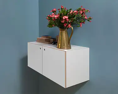 Product Page, Wandregal, 2:1 Modul mit Tür, blau, Blumen