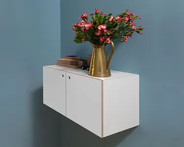 Wandregal mit Türen Product Page, Wandregal, 2:1 Modul mit Tür, blau, Blumen