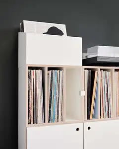 LP-Regal mit Flip-Through Product Page, LP-Box, F3 Modul