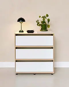 Kommode mit 2:3 Schubladen Product Page, Kommode mit 2:3 Schubladen, weiß, beige Wand