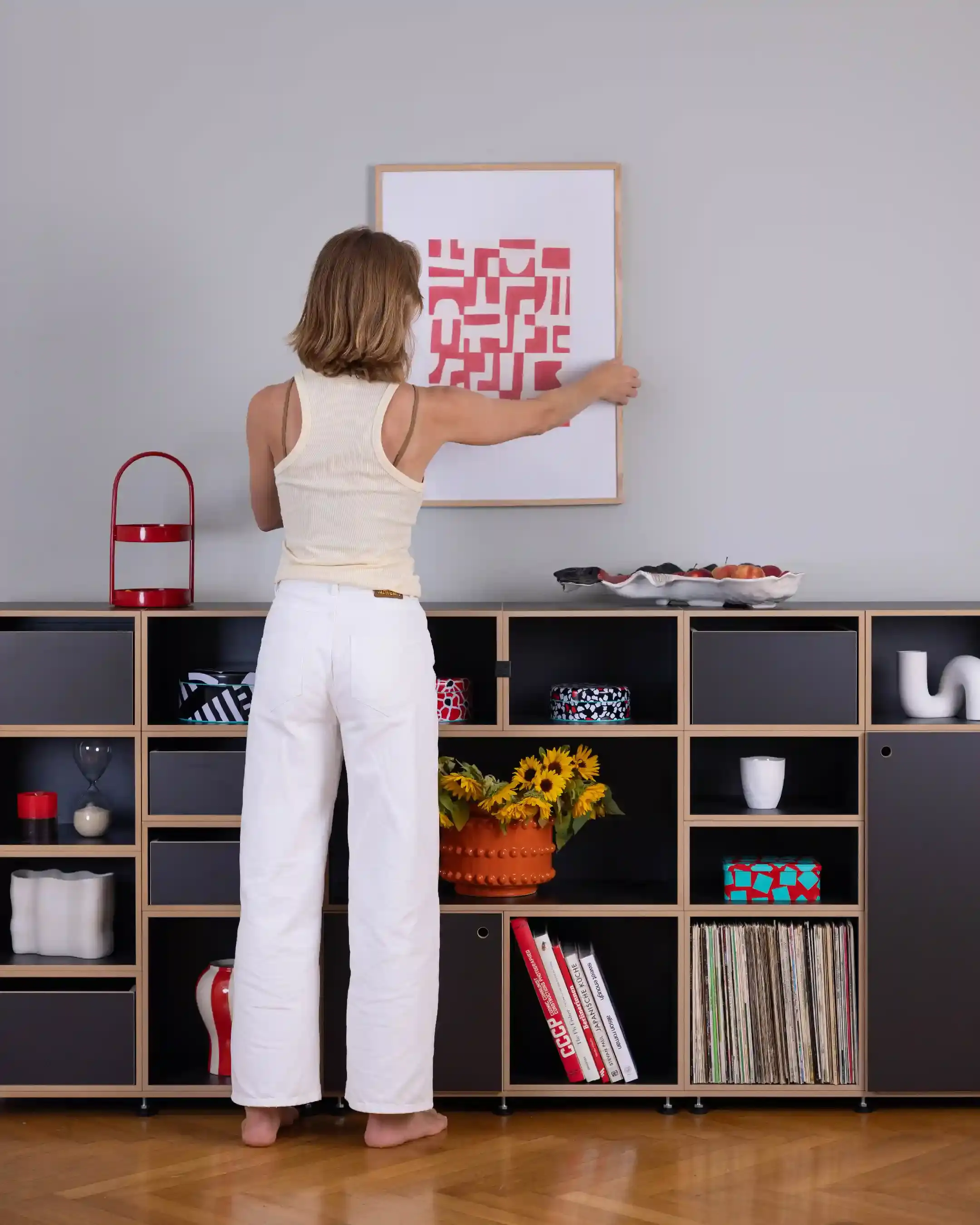 Schwarzes Wohnzimmer-Sideboard Wohnzimmer, Sideboards, Highboard, Schwarzes Wohnzimmer-Sideboard, schwarz, Black Edition, 4x5, 20