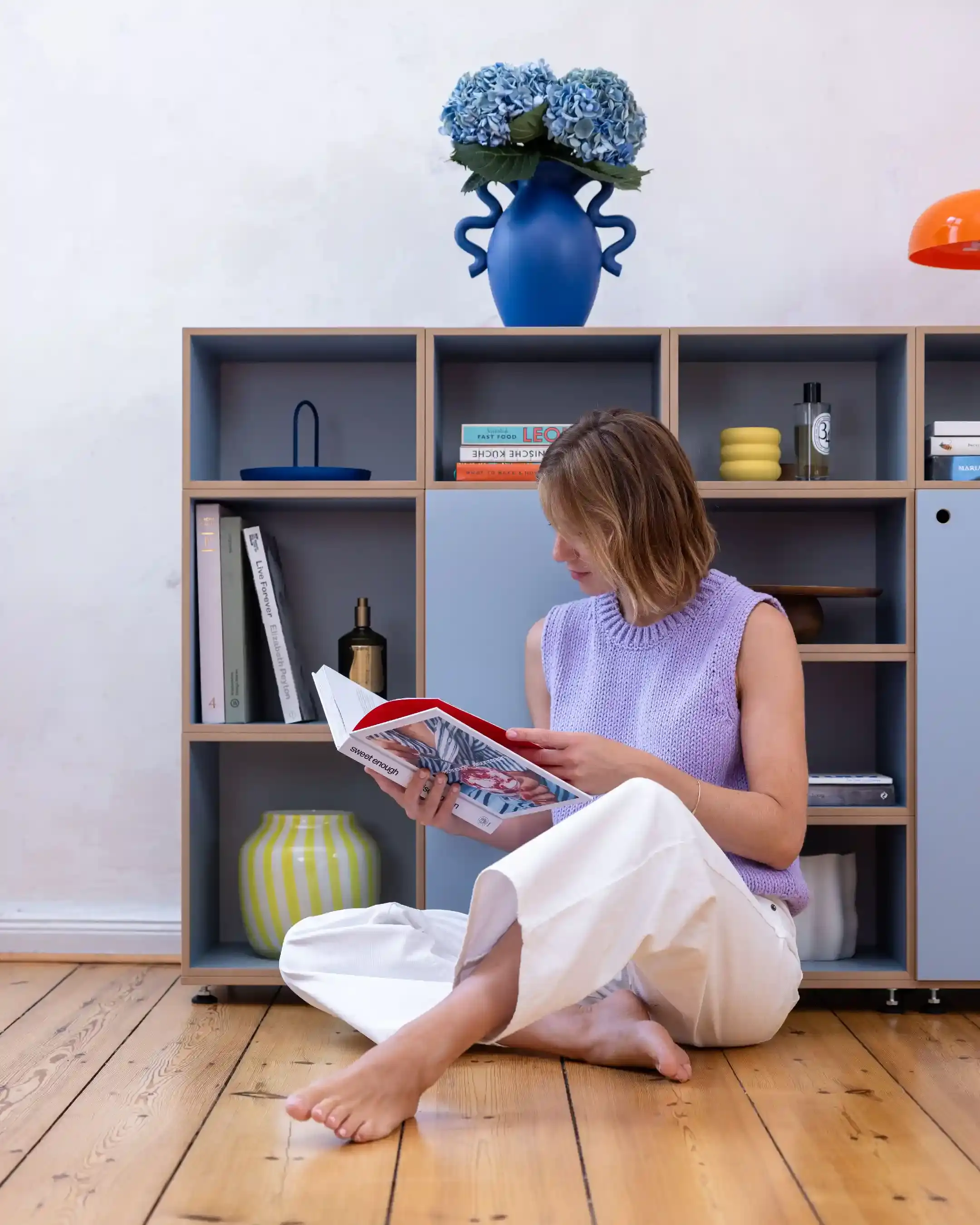 Blaues Wohnzimmer Sideboard Wohnzimmer, Sideboards, Blaues Wohnzimmer Sideboard, Denimblau, Hochkanttür, 20