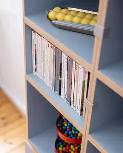 Bücherregale, Wohnzimmer, Home-Office, Büro, Hohes Bücherregal in Blau, 4x5, 40