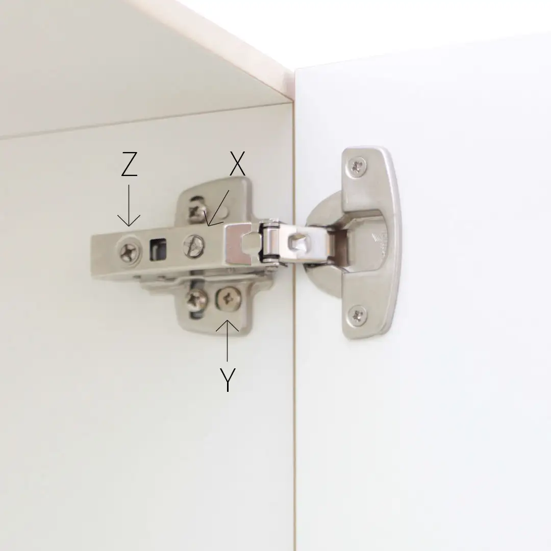 Anleitungen, Türen anbringen, Schritt 5, Kreuzschraubenzieher, Justierschrauben, X, Y, Z