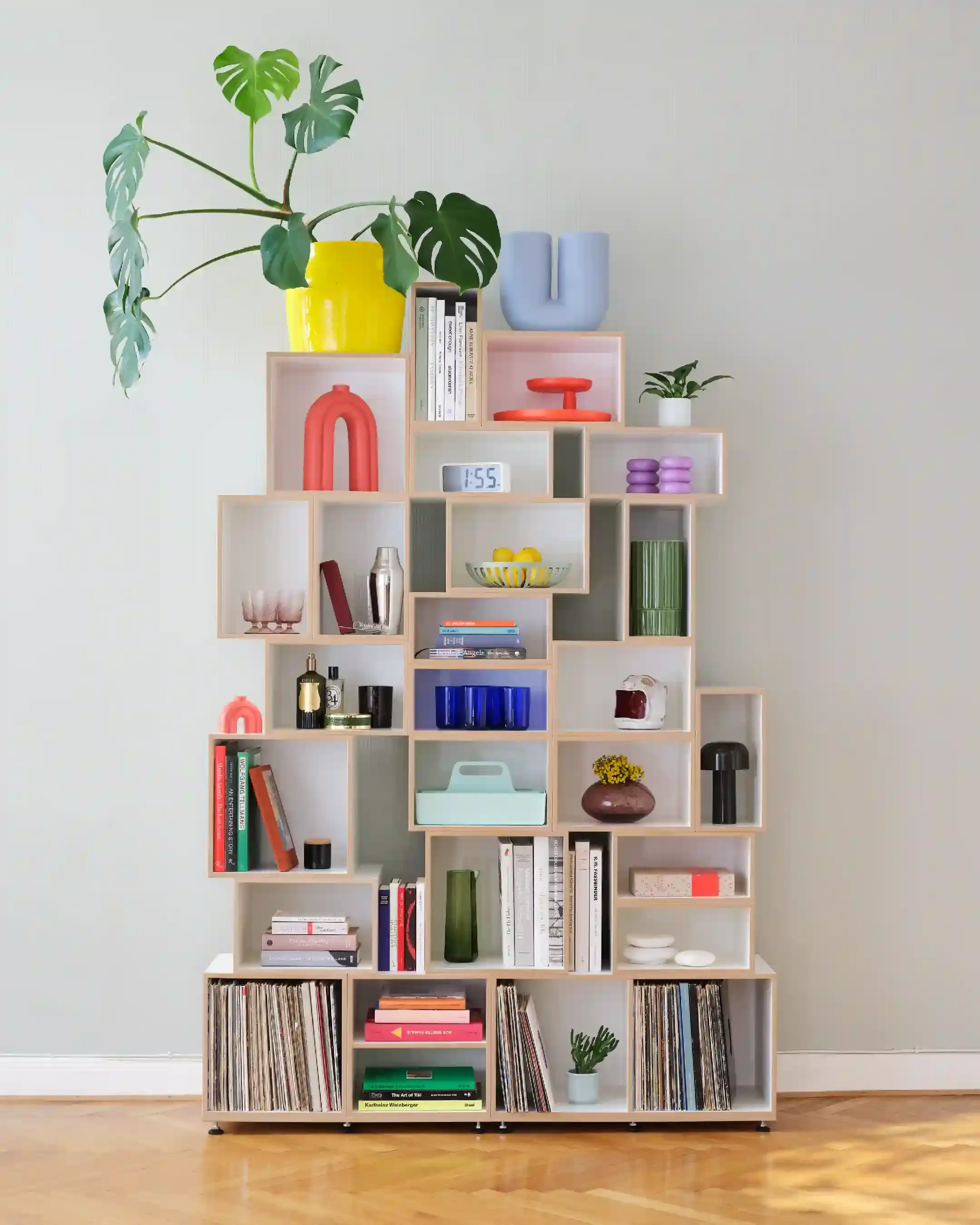 Modulares Bücherregal Bücherregale, Wohnzimmerregale, Modulares Bücherregal, 1:1 Modul, 2:3 Modul, 1:2 Modul