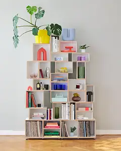 Modulares Bücherregal Bücherregale, Wohnzimmerregale, Modulares Bücherregal, 1:1 Modul, 2:3 Modul, 1:2 Modul