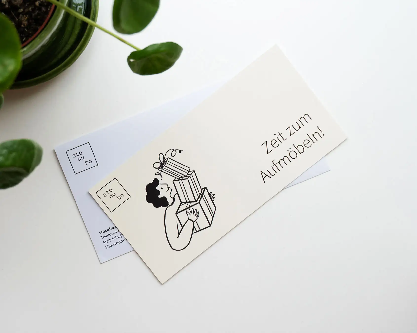 stocubo Gutschein Product Page, Gutschein, vanillegelb, Tisch
