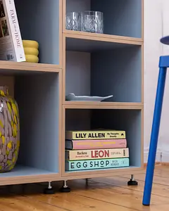 Wohnzimmer, Sideboards, Bücherregale, Große Kommode in Blau, Denimblau, Hochkanttür, 4x5, 40