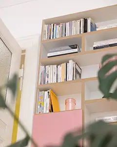 Wohnzimmer, Bücherregal, DVD, CD, Büro, Home-Office, Pink, Flamingopink, 4x5, 50