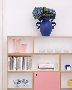 Wohnzimmerregal halbe Tiefe Wohnzimmer, Bücherregale, Home-Office, Büro, halbe Tiefe, Tür, Flamingopink, Pink, 4x5, 50