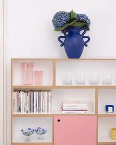 Wohnzimmerregal halbe Tiefe Wohnzimmer, Bücherregale, Home-Office, Büro, halbe Tiefe, Tür, Flamingopink, Pink, 4x5, 50