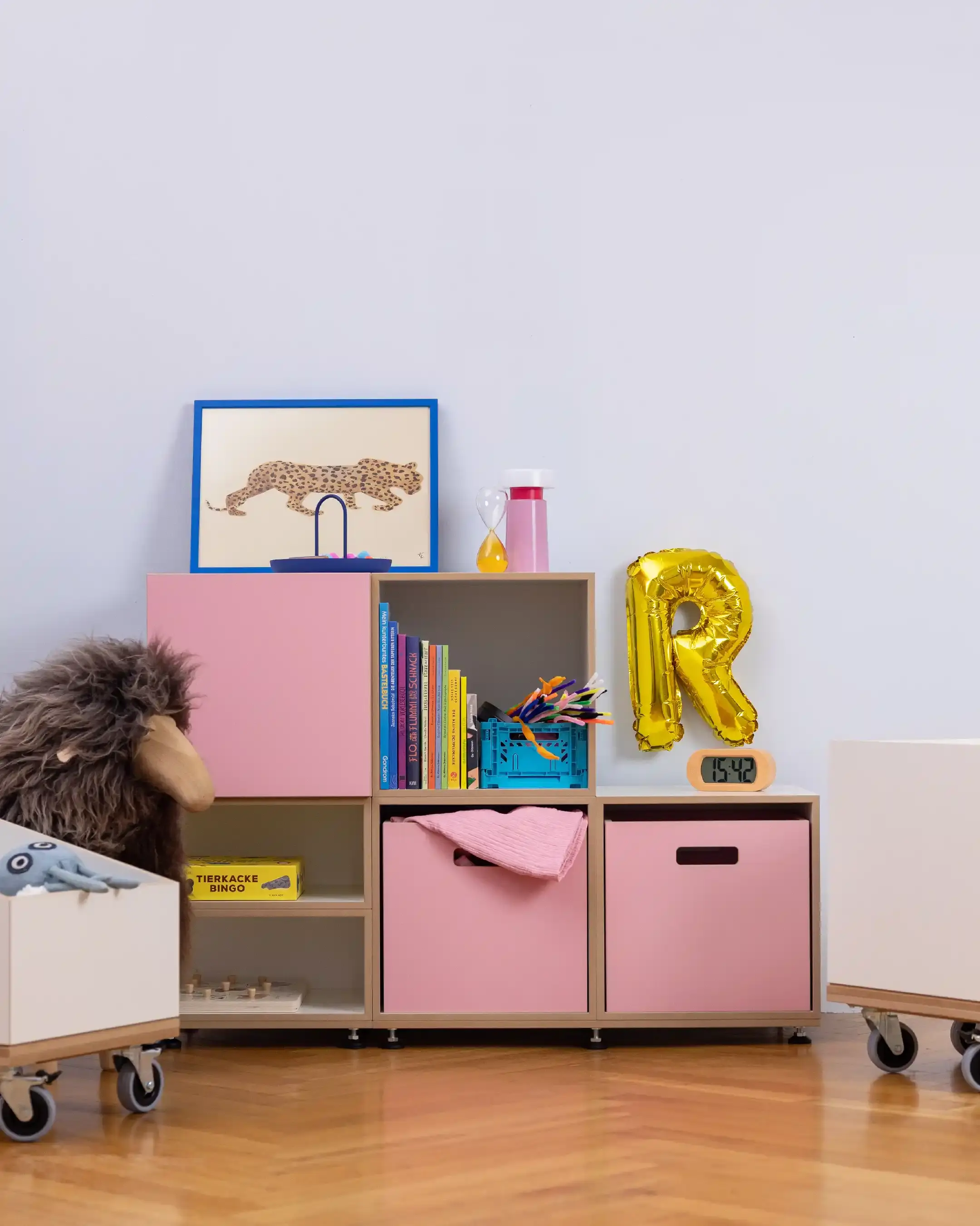 Kinderregal in Flamingopink Kinderzimmer, Kinderregal, Flamingopink, Pink, Einschub, 4x5, 40