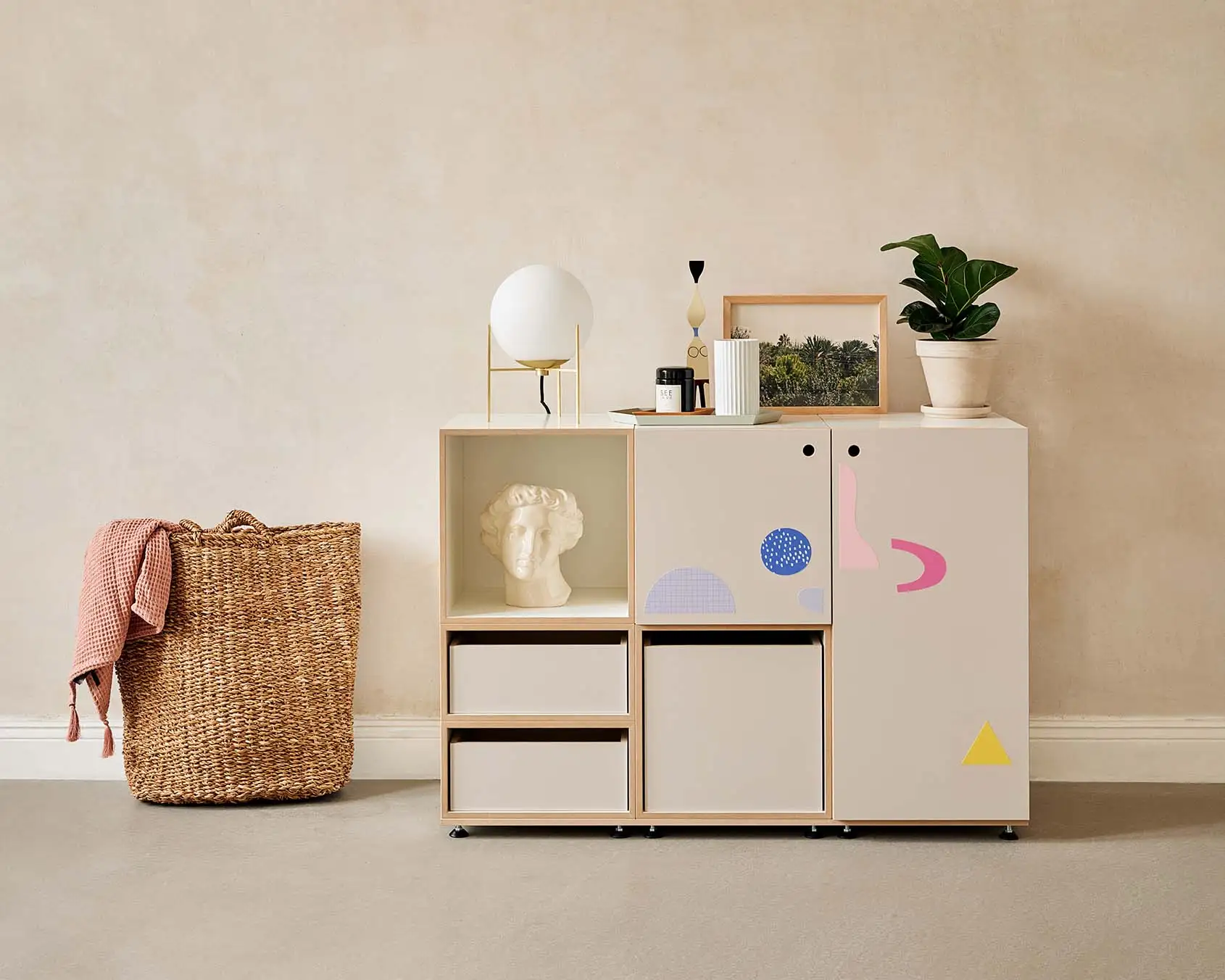 Pimpads Sticker-Set Geometrie Schlafzimmerregale, Sideboard, Schlafzimmer-Kommode, Pimpads Sticker-Set Geometrie