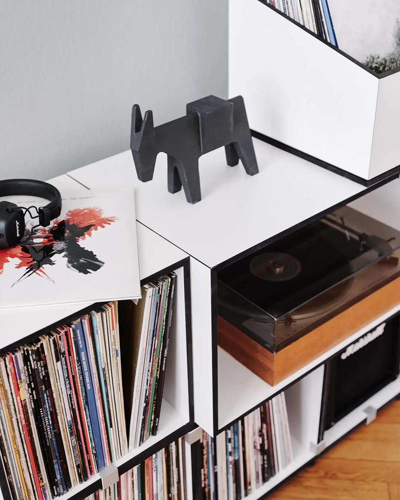 HiFi-Modul Schwarz-weißes Sideboard, Schallplattenregale, Sideboards, Blog, Vinyl & HiFi, Hifi-Modul, LP-Box