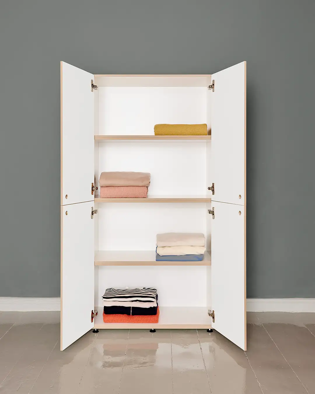 stocubo modulare Kleiderschrank Schränke, Kleiderschrank, 2:2 Modul, mit Türen, Weiß, Retusche, 4x5, 6