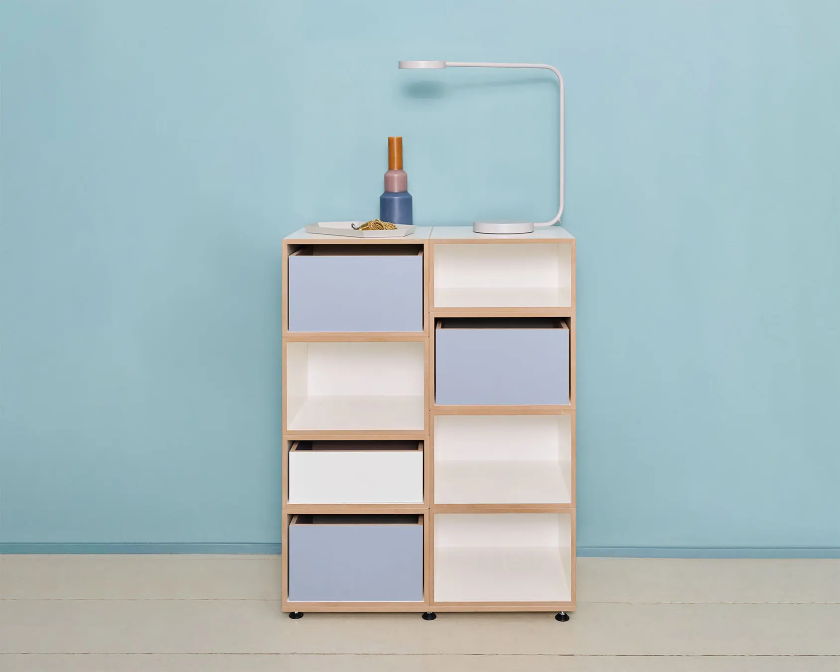 Flurregale, Schuhregal, Einschub, Denimblau, 2:3 Modul, 1:2 Modul, Retusche, 5x4, 5