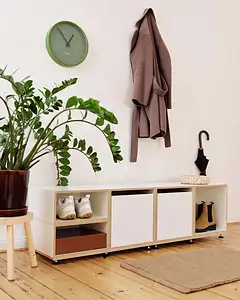 stocubo Bank, Flurregal zum Sitzen, 1:2 Modul, 1:1 Einschub, Retusche, 4x5, 4