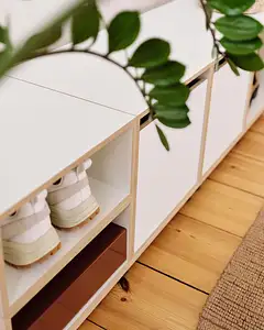 Flur, stocubo Bank, Flurregal zum Sitzen, 1:2 Modul, 1:1 Einschub, 4x5, 4