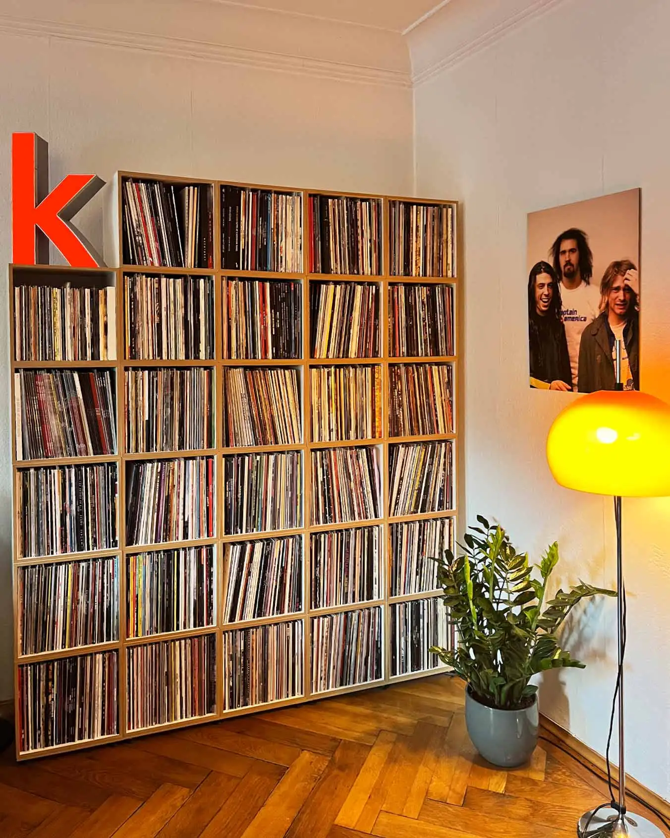 Sammlungsregal Kundenbilder, Schallplattenregale, Nirvana Poster