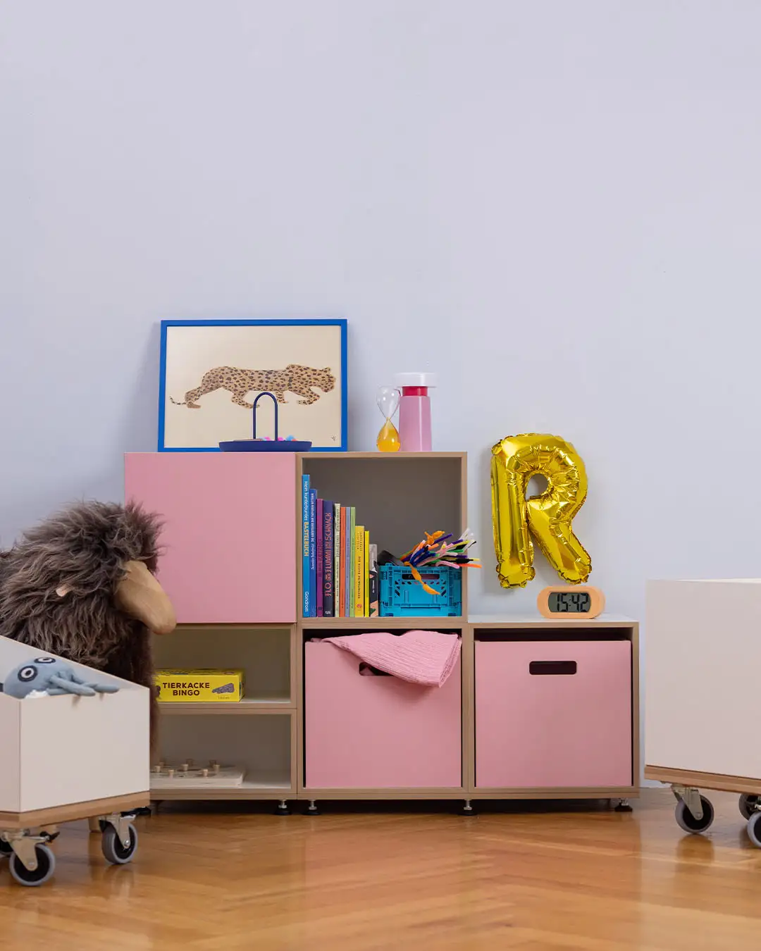 Kinderzimmer, Kinderregal, Flamingopink, Pink, Einschub, 4x5, 5