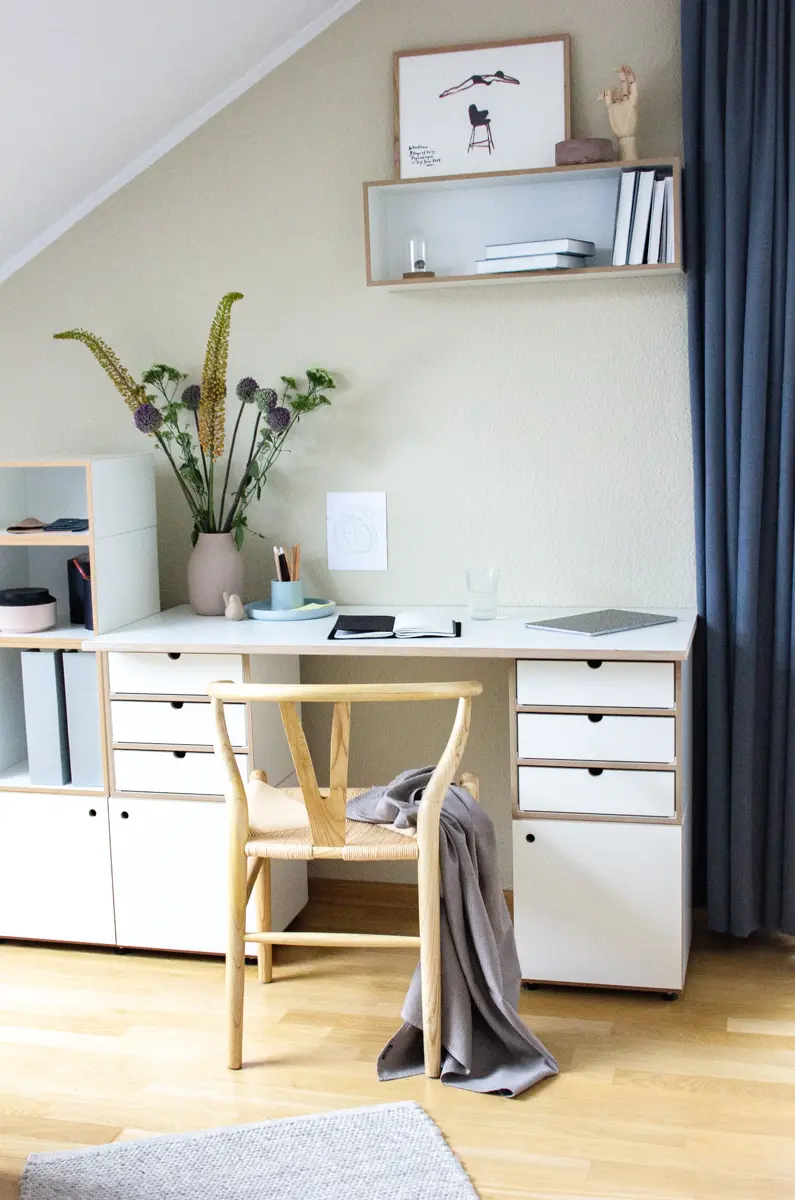 Modularer Schreibtisch Koop, Home-Office, Schreibtisch, Home-Office Regal, F3 Modul, Schubladenset 3-Teilig, Newniq