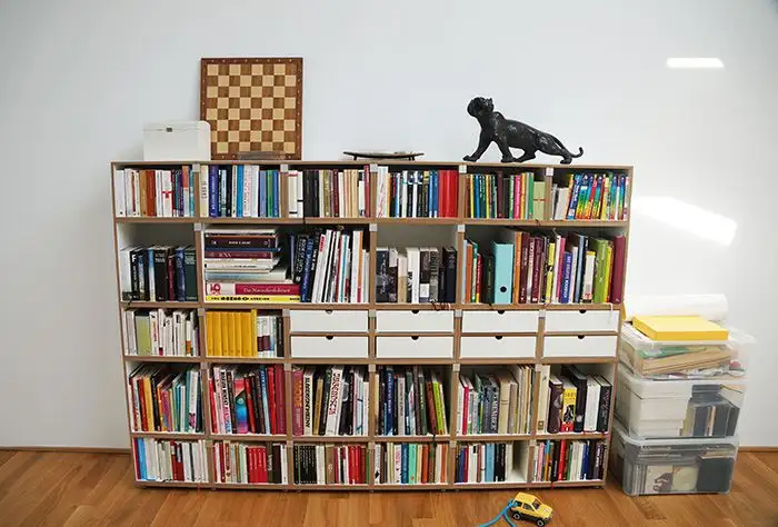 Kundenbilder, Bücherregale, Blog, F2 Modul, Schubladenset 2-Teilig, Langes Bücherregal 