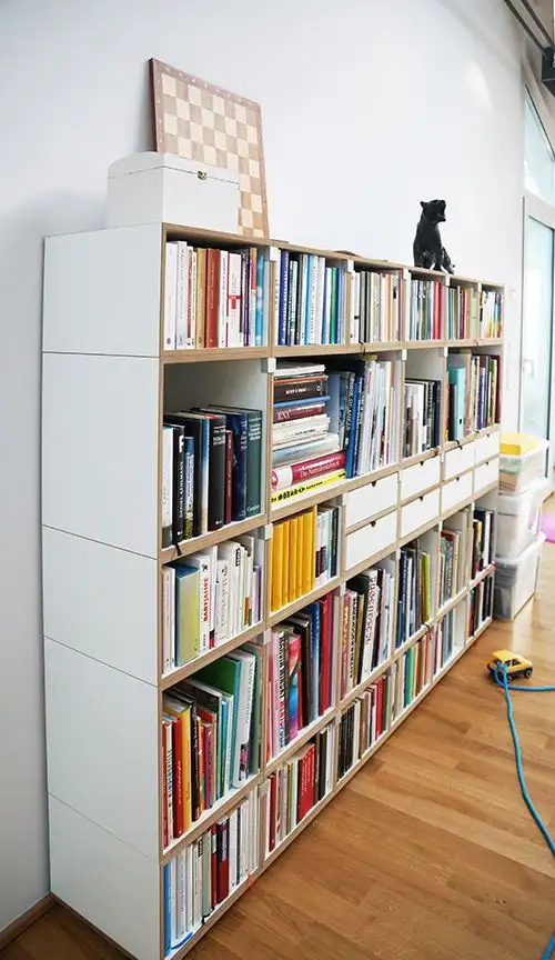 Kundenbilder, Bücherregale, Blog, F2 Modul, Schubladenset 2-Teilig, Langes Bücherregal 