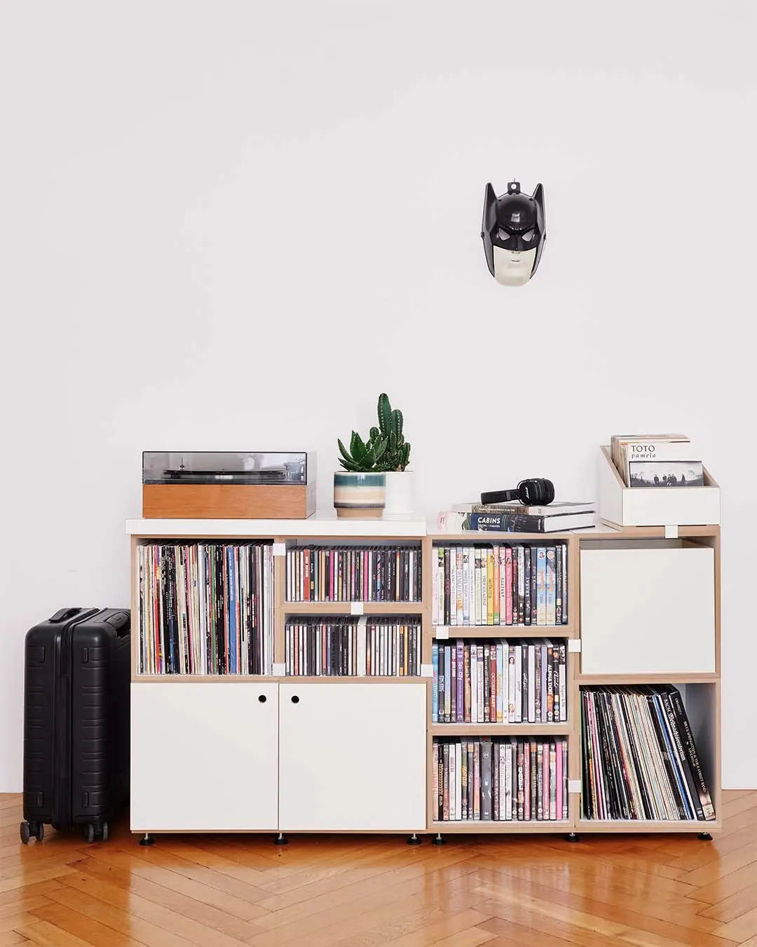 LP Sideboard mit Single Box Schallplattenregale, Single-Box, 4x5, 4