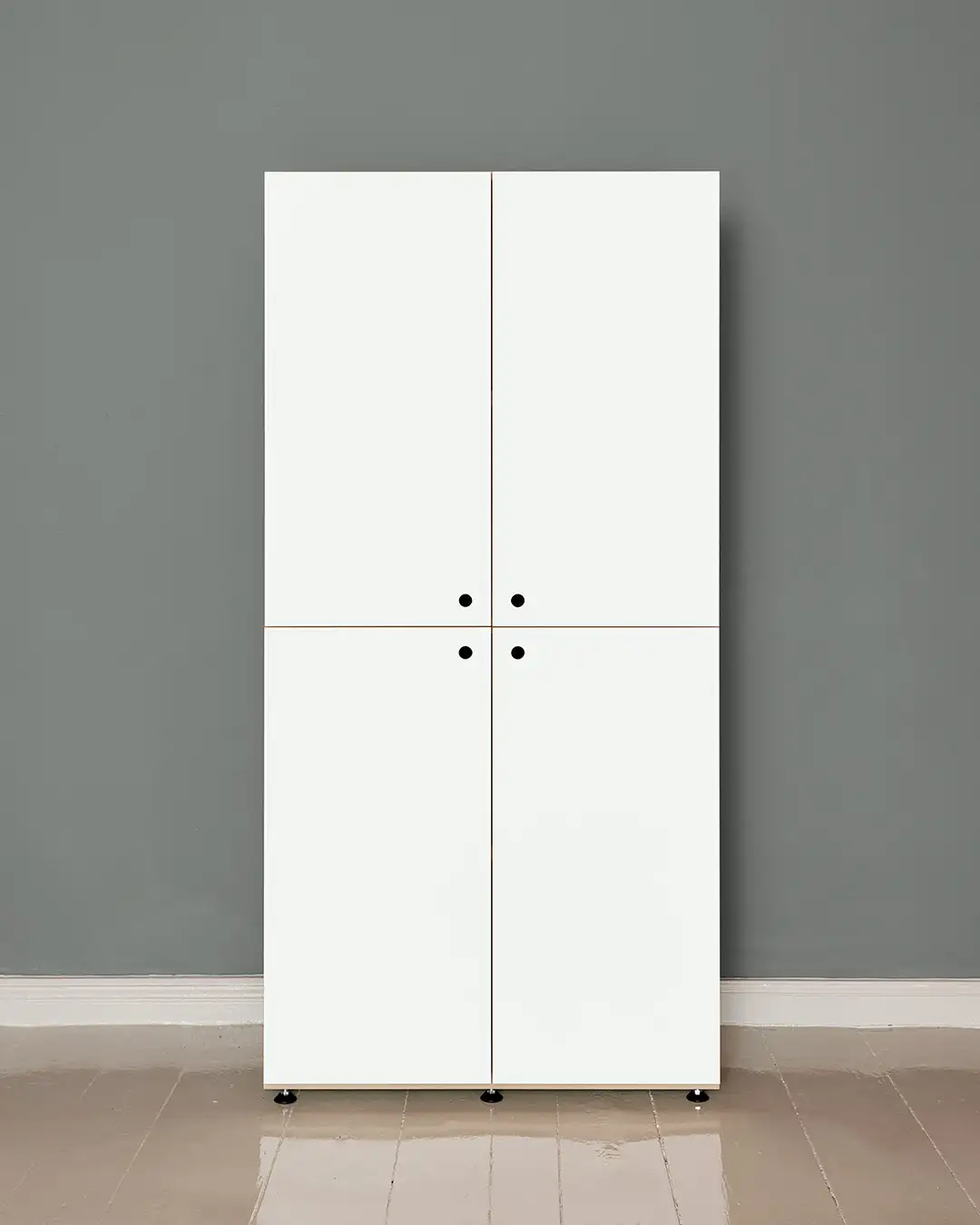 stocubo modulare Kleiderschrank Schlafzimmer, Schränke, Kleiderschrank, 2:2 Modul, mit Türen, Weiß, Retusche, 4x5, 6