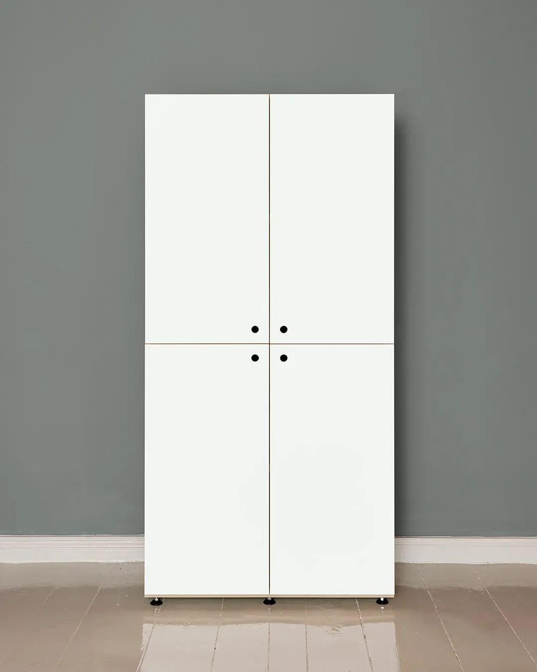 stocubo modulare Kleiderschrank Schlafzimmer, Schränke, Kleiderschrank, 2:2 Modul, mit Türen, Weiß, Retusche, 4x5, 6