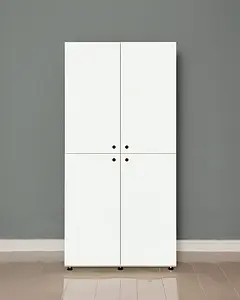 stocubo modulare Kleiderschrank Schlafzimmer, Schränke, Kleiderschrank, 2:2 Modul, mit Türen, Weiß, Retusche, 4x5, 80