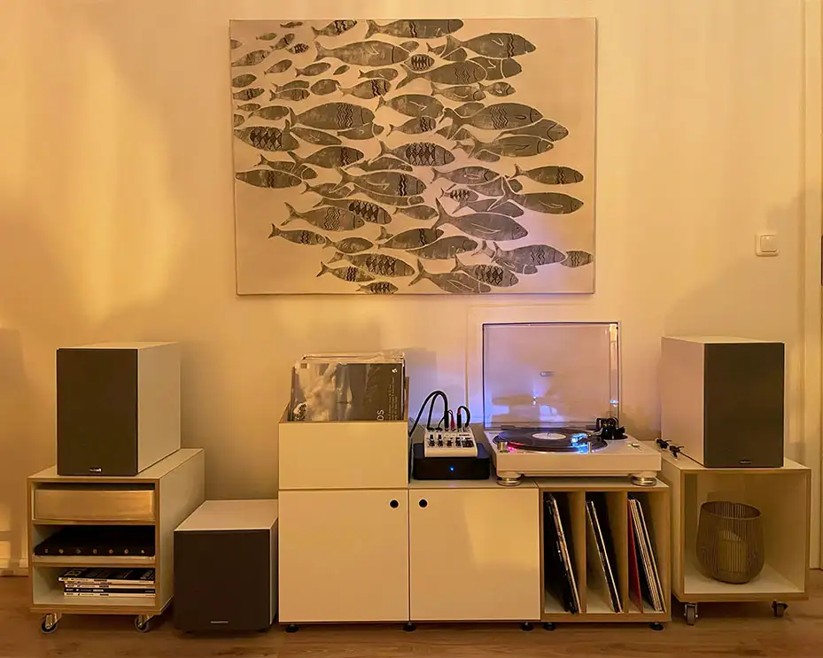 Kundenbilder, Schallplattenregale, Rollcontainer