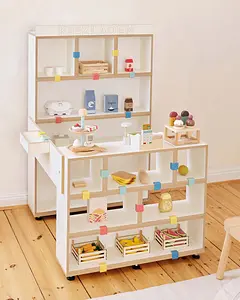 Product Page, Kinderzimmer, Kinderregale, 3-in-1-Kiezladen, Kinderregal, 2:1 Grundplatte, halbe Tiefe