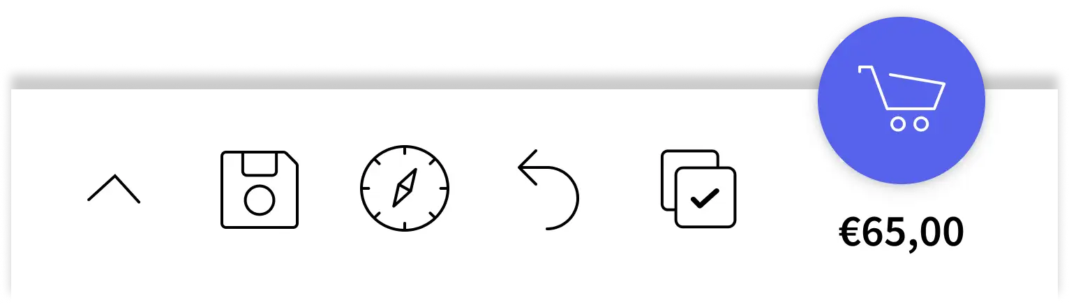 Projekt Einstellungen geschlossen Konfigurator, geschlossenes Menü