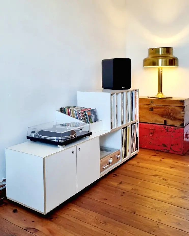 Schallplattenregal mit Single-Box Kundenbilder, Schallplattenregale, Single-Box, F3 Modul