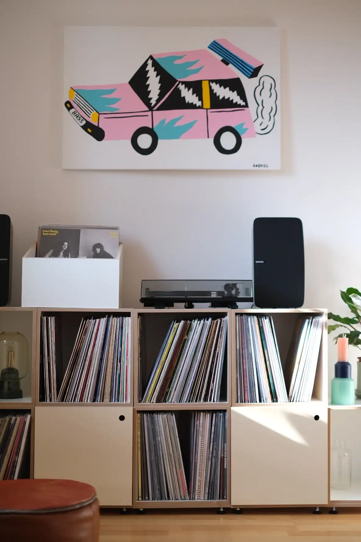 Schallplattenregal mit LP-Box Detail Blog, Kundenbilder, Schallplattenregale