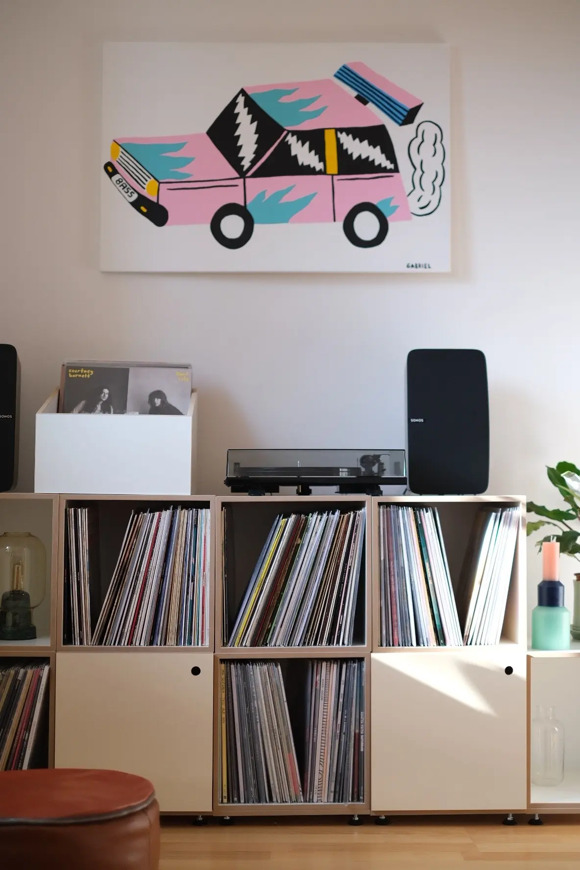 Schallplattenregal mit LP-Box Detail Blog, Kundenbilder, Schallplattenregale